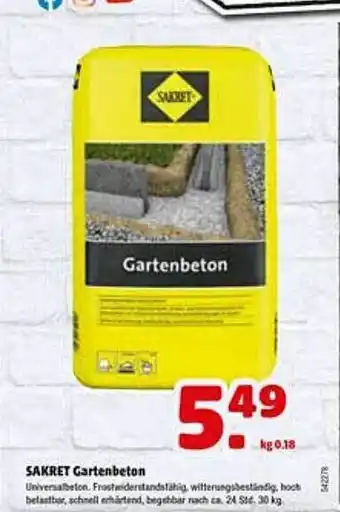 Hagebau Sakret Gartenbeton Angebot