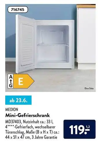 Aldi Nord Medion Mini-gefrierschrank Angebot