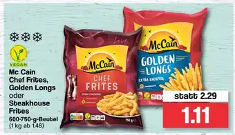 Famila Nord West Mc Cain Chef Frites, Golden Longs, oder Steakhouse Frites 600-750g Beutel Angebot