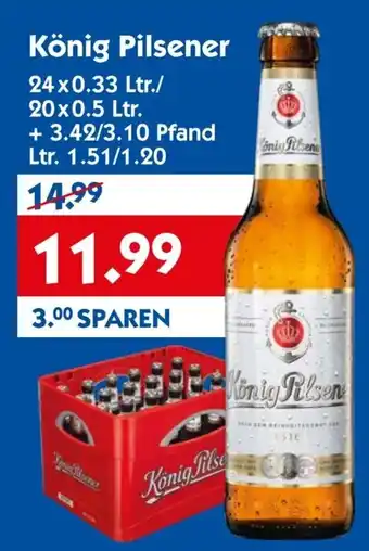 Hol'ab Getränkemarkt König Pilsener 24x0,33L/20x0,5 Ltr. Angebot