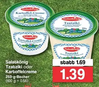 Famila Nord West Salatkönig Tzatziki oder Kartoffelcreme 250g Becher Angebot