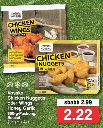 Famila Nord West Vossko Chicken Nuggets oder Wings Honey Garlic 500g Angebot