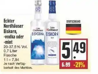 Edeka Echter Nordhäuser Eiskorn, -vodka Oder -mint Angebot