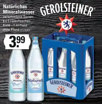 Meyer's Frischemarkt Gerolsteiner Natürliches Mineralwasser 6x1 L Angebot