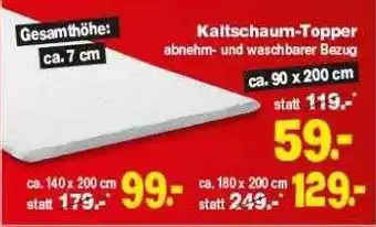 Repo Markt Kaltschaum-topper Angebot