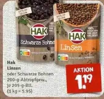 nahkauf Hak Linsen Oder Schwarze Bohnen Angebot