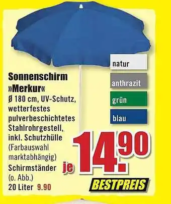 B1 Discount Baumarkt Sonnenschirm „merkur“ Angebot