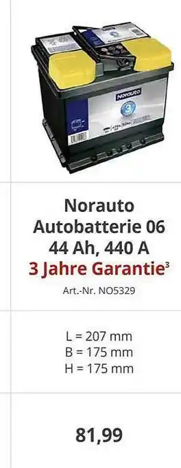 A.T.U. Norauto Autobatterie 06 44 Ah 440 A Angebot