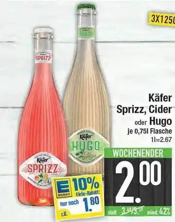 E-Center Käfer Sprizz, Cider Oder Hugo Angebot