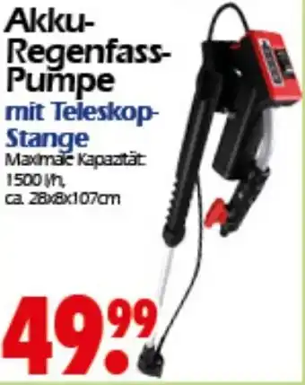 Wreesmann Akku Regenfasspumpe mit Teleskopstange Angebot