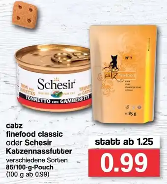 Famila Nord West Catz Finefood Classic oder Schesir Katzennassfutter 85/100g Angebot