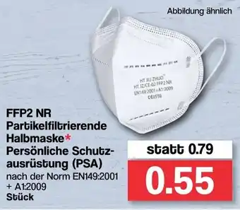 Famila Nord West FFP2 NR Partikelfiltrierende Halbmaske Persönliche Schutzausrüstung (PSA) Angebot