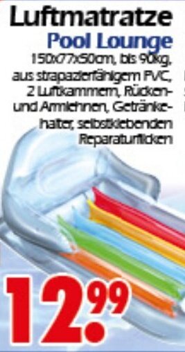 Wreesmann Luftmatratze Pool Lounge Angebot