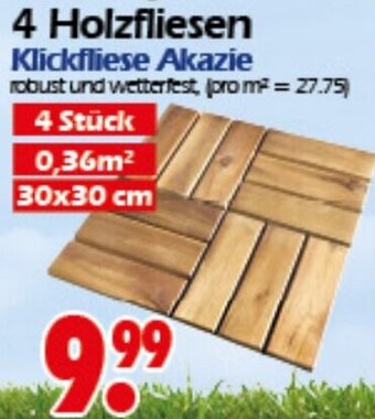 Wreesmann 4 Holzfliesen Klickfliese Akazie Angebot