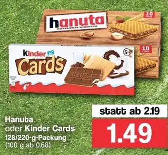 Famila Nord West Hanuta oder Kinder Cards 128/220g Angebot