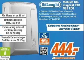 Expert Klein DēLonghi Mobiles Klimagerät PAC N82 ECO Angebot