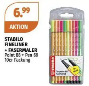 Müller Stabilo Fineliner + Fasermaler Angebot