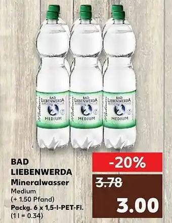 Kaufland Bad Liebenwerda Mineralwasser 6x1,5L Angebot