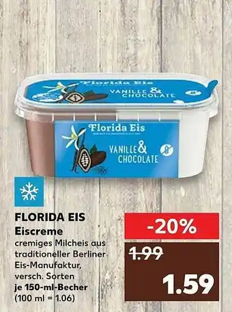 Kaufland Florida Eis Eiscreme 150ml Becher Angebot