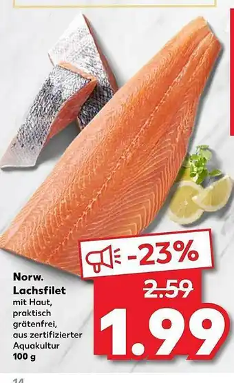 Kaufland Norw. Lachsfilet 100g Angebot