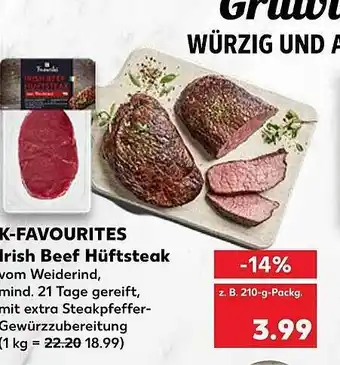 Kaufland K-Favourites Irish Beef Hüftsteak 210g Angebot