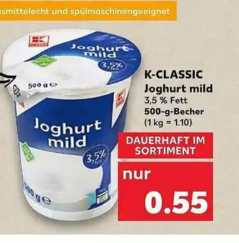 Kaufland K-Classic Joghurt Mild 500g Becher Angebot