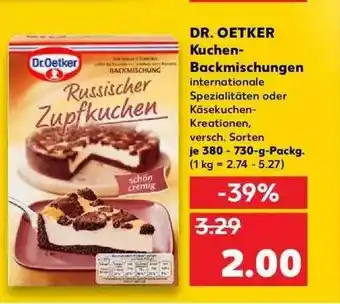 Kaufland Dr. Oetker Küchen Backmischungen 380-730g Angebot