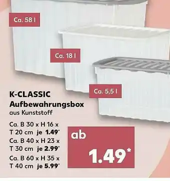 Kaufland K-Classic Aufbewahrungsbox Angebot