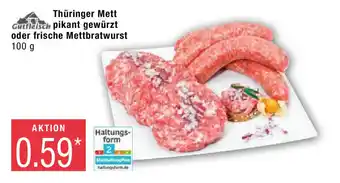 Marktkauf Gutfleisch Thuringer Mett pikant gewurzt oder frische Mettbratwurst 100 g Angebot