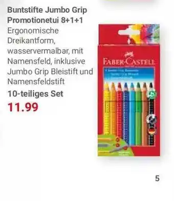 Globus Buntstifte Jumbo Grip Promotionetui 8 + 1 + 1 Angebot