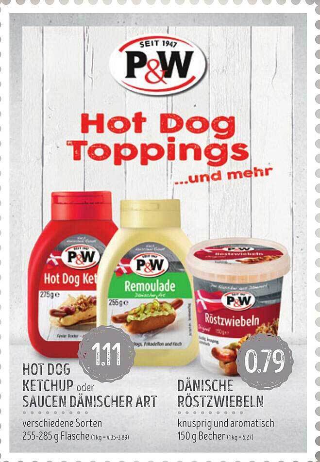 Hot Dog Ketchup Oder Saucen Danischer Art Dänische Röstzwiebeln Angebot