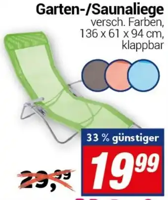 CENTERSHOP Garten/Saunaliege Angebot