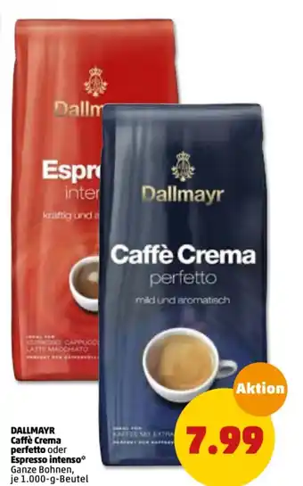 PENNY Dallmayr Caffè Crema Perfetto oder Espresso intenso 1000 g Beutel Angebot