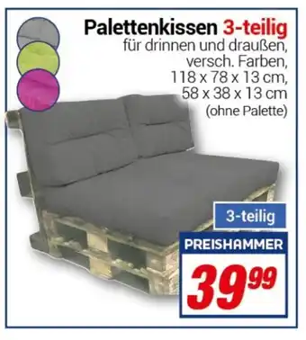 CENTERSHOP Palettenkissen 3 teilig Angebot