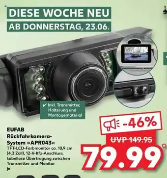 Kaufland Eufab Rückfahrkamera-system „apro43“ Angebot