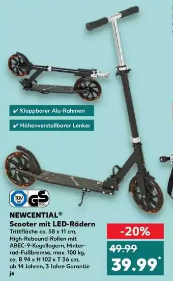 Kaufland Newcential Scooter Mit Led-rädern Angebot