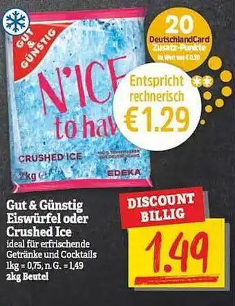 NP Discount Gut & Günstig Eiswürfel Oder Crushed Ice Angebot