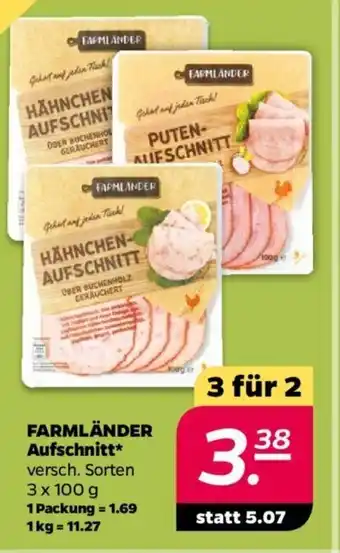 NETTO Farmländer Aufschnitt 3x100 g Angebot