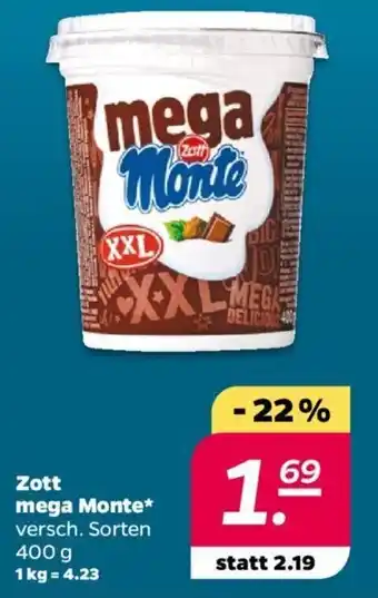 NETTO Zott mega Monte 400 g Angebot