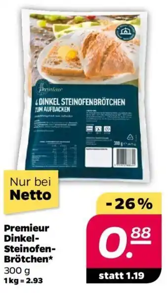 NETTO Premieur Dinkel Steinofenbrötchen 300 g Angebot