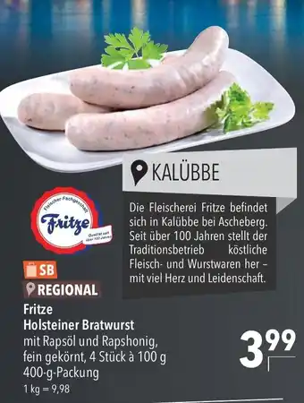 CITTI Markt Fritze Holsteiner bratwurst 400g Angebot