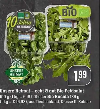 Scheck-in-Center Unsere Heimat Bio Feldsalat Oder Bio Rucola Angebot