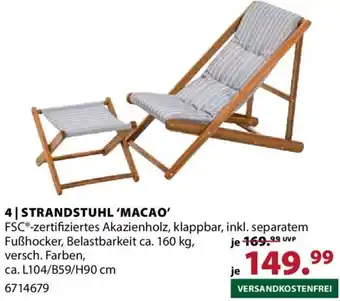 Dehner Strandstuhl 'Macao' Angebot