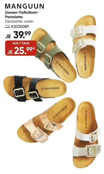 Galeria Manguun Damen Tieffußbett Pantolette Angebot