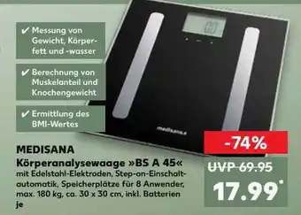 Kaufland Medisana Körperanalysewaage »bs A 45« Angebot