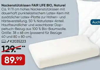 Galeria Nackenstützkissen Fair Life Bio, Naturel Angebot