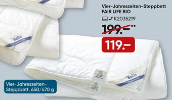 Galeria Fair Life Bio Vier Jahreszeiten Steppbett Angebot