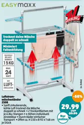 PENNY Easymaxx Luftstromwäscheständer 2508 Angebot