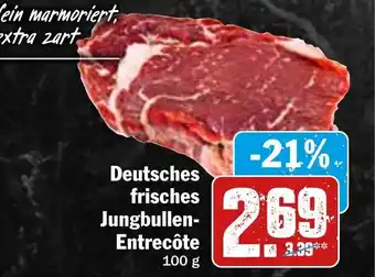 Hit Deutsches frisches Jungbullen Entrecôte 100 g Angebot