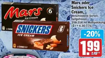 Hit Mars oder Snickers Ice Cream 258-318 ml Angebot